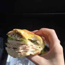 Gilchrist Grocery & Deli - Turkey and provolone cheese sandwhich. This was delicious!! And you get to pack on your own condiments and pickles!