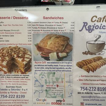 Rejoice Café - Menu - Cafes Near Me - Tamarac, Florida
