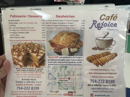 Menu photo 5 Rejoice Café Tamarac, FL