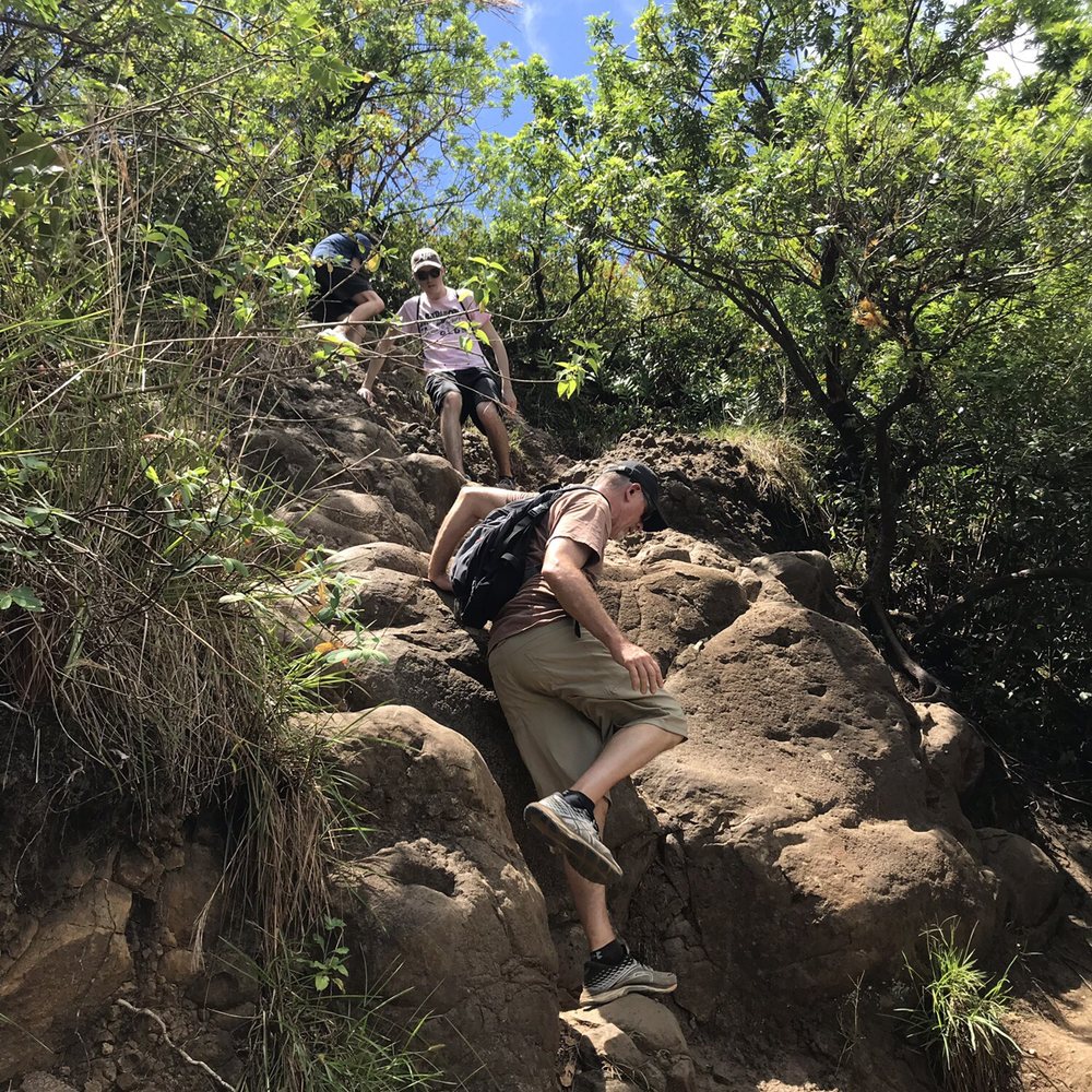 Sleeping Giant Trail - Last bit to get to the overlook. You have to rock climb to get there. - Hiking Near Me - Kapaa, Hawaii