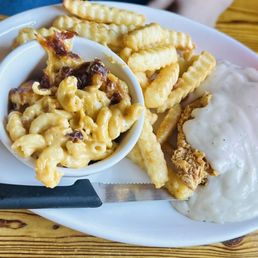 Country Fried chicken with gravy and mac