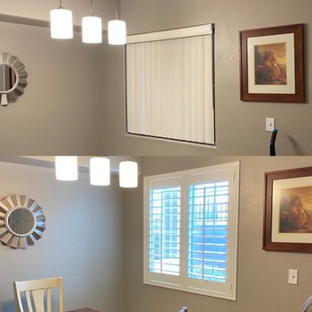 Shutters 4 Less - Dining area before/after. - Shades & Blinds Near Me - Las Vegas, Nevada Shutters 4 Less - Dining area before/after. - Shades & Blinds Near Me - Las Vegas, Nevada