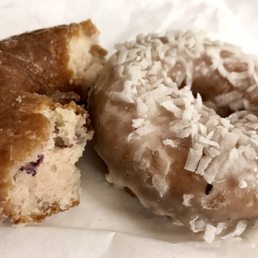Blueberry and coconut glaze cake donuts A++ @amanda.michell3