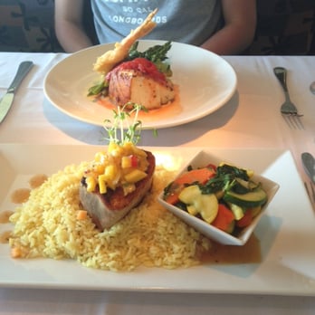 The Pier House - Sea Bass dish right on the top and Ahi Tuna dish right at the bottom! - American Near Me - Cape May, New Jersey The Pier House - Sea Bass dish right on the top and Ahi Tuna dish right at the bottom! - American Near Me - Cape May, New Jersey