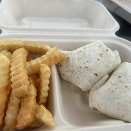 Chicken bacon, ranch wrap with no lettuce or tomatoes and little to no ranch. So small