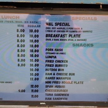 M & L Wagon - a menu for a restaurant - Street Vendors Near Me - Kapolei, Hawaii M & L Wagon - a menu for a restaurant - Street Vendors Near Me - Kapolei, Hawaii