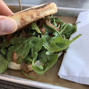 Fairgrounds Coffee and Tea - Vegan breakfast sandwich - black bean purée and arugula on English muffin. - Cafes Near Me - Minneapolis, Minnesota Fairgrounds Coffee and Tea - Vegan breakfast sandwich - black bean purée and arugula on English muffin. - Cafes Near Me - Minneapolis, Minnesota