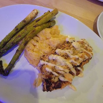 Crab Cab - Stuffed salmon with crab, side of mashed potatoes and asparagus - Seafood Near Me - Alexandria, Virginia Crab Cab - Stuffed salmon with crab, side of mashed potatoes and asparagus - Seafood Near Me - Alexandria, Virginia