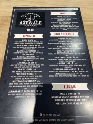 Menu photo 4 Axe & Ale Taphouse Gilford, NH