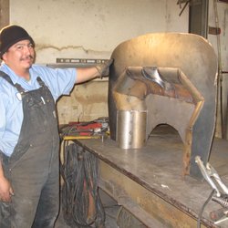 Broadway Truck Repair - Carlos is fabricating a custom firewall for a 1940 Chevy.