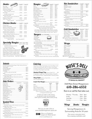 Menu photo 5 Nuse's Deli Morgantown, PA