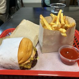Burger and fries.