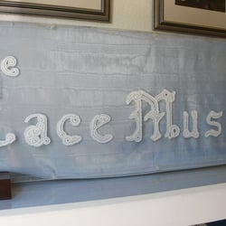 The Lace Museum - Sign lettering made of lace