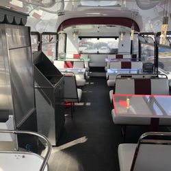 The Bus Boy Mobile Cuisine - Friday, April 19, 2019: second floor dining room in mobile bus.