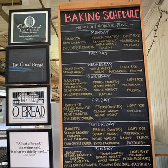 O Bread Bakery - Baking schedule! - Bakeries Near Me - Shelburne, Vermont