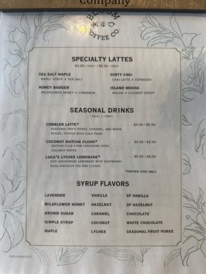 Menu photo 2 Bloom Coffee Atlanta, GA Menu photo 2 Bloom Coffee Atlanta, GA