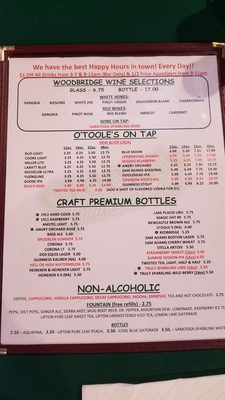 Menu photo 4 O'Toole's Restaurant Pub Queensbury, NY