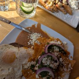 Chilaquiles Verdes con Carne and Churro French toast for my Queen!