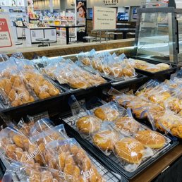 a variety of doughnuts on display