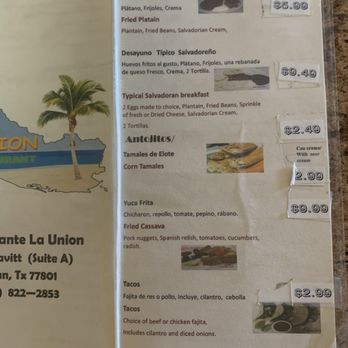 La Unión Tienda y Restaurante - Menu - Salvadoran Near Me - Bryan, Texas La Unión Tienda y Restaurante - Menu - Salvadoran Near Me - Bryan, Texas