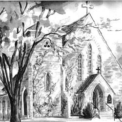 St Philip's Episcopal Church - Church Watercolor