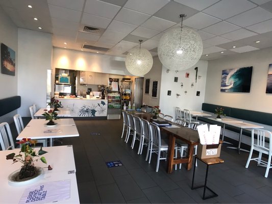 Photo of Bogart's Cafe - Honolulu, HI, US. 12/2020 inside (some tables are not available for seating)