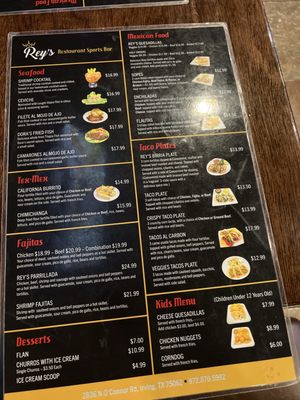 Menu photo 1 Rey's Restaurant Sports Bar Irving, TX