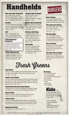 Menu photo 2 Eddie J's Grille Napoleon, OH