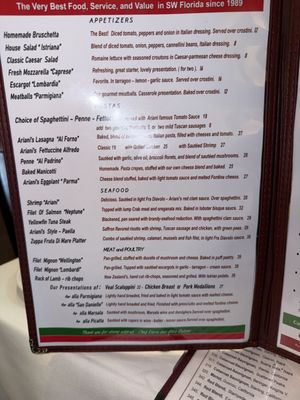 Menu photo 2 Ariani Cape Coral, FL Menu photo 2 Ariani Cape Coral, FL