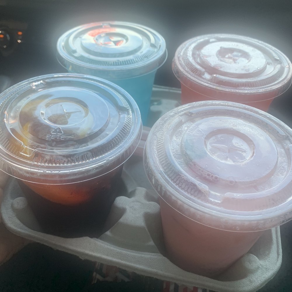 Sangria , margarita, shark bite and the tequila rose drink.