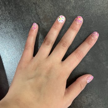 Ocean Club Nails - TAP nails with sprinkles design by Lily Nguyen - Nail Salons Near Me - Fernandina Beach, Florida