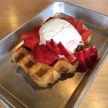 Waffle Love - Plain with strawberries - Waffles Near Me - Northridge, California Waffle Love - Plain with strawberries - Waffles Near Me - Northridge, California