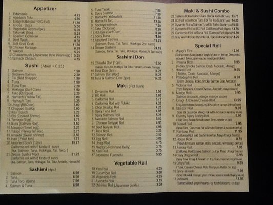 Menu photo 2 Miyagi Sushi Surrey, BC Menu photo 2 Miyagi Sushi Surrey, BC