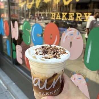 Levain Bakery - NoHo, NYC - Cookie Milk Latte - Bakeries Near Me - New York, New York Levain Bakery - NoHo, NYC - Cookie Milk Latte - Bakeries Near Me - New York, New York