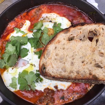 Gjelina - Moroccan eggs with lamb sausage - New American Near Me - Venice, California