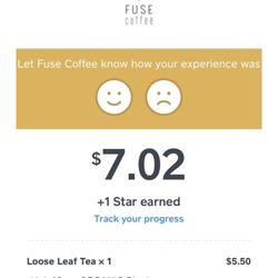 Fuse Coffee - Receipt so you can see the cost breakdown