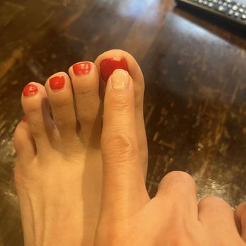 Allure Nails & Spa - Faded pedicure color (no shine) that chipped in pieces - Nail Salons Near Me - Beaverton, Oregon