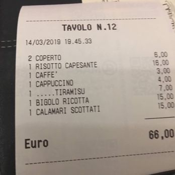Ai Cacciatori - Our bill - Italian Near Me - Venice, VE