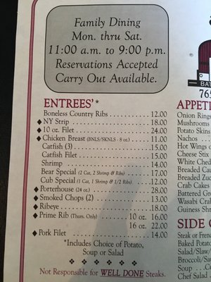Menu photo 6 T C's Restaurant & Tavern Battle Ground, IN