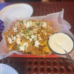 Irish Nachos w/ Buffalo chicken on top Irish Nachos w/ Buffalo chicken on top