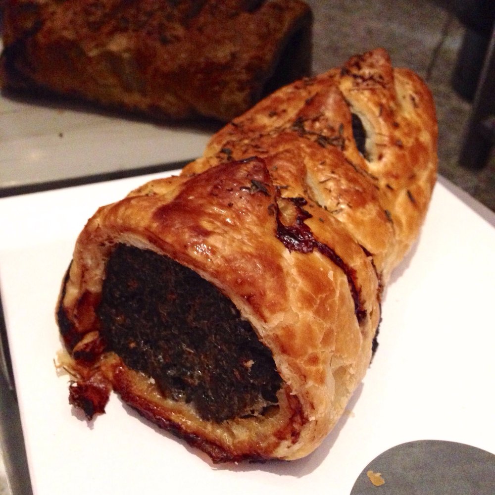Black pudding sausage roll.