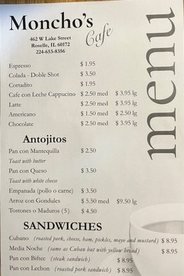 Menu photo 4 Moncho’s Café Roselle, IL Menu photo 4 Moncho’s Café Roselle, IL