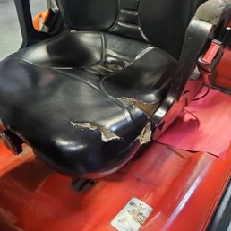 The forklift seat that needed to be repaired The forklift seat that needed to be repaired