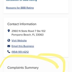 Legacy Healing Center Margate - BBB Complaint Summary