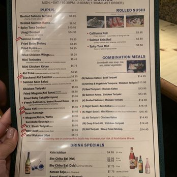 Yanagi Sushi - Late night HH menu as of 3/4/19 - Japanese Near Me - Honolulu, Hawaii Yanagi Sushi - Late night HH menu as of 3/4/19 - Japanese Near Me - Honolulu, Hawaii