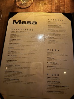 Menu photo 8 Mesa Costa Mesa, CA