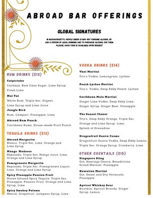 Menu photo 8 Abroad Orleans, MA