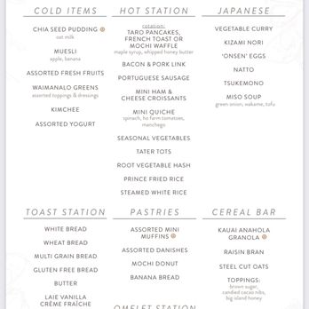 100 Sails Restaurant & Bar - Breakfast Buffet (not Sunday) Menu - Buffets Near Me - Honolulu, Hawaii