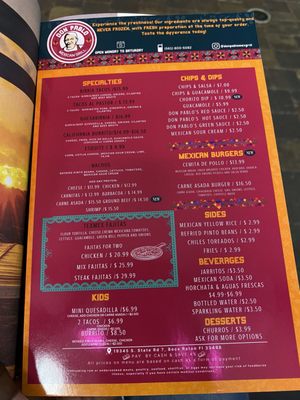 Menu photo 4 Don Pablo Mexican Grill Boca Raton, FL