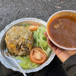 El Nuevo Carribeno - $16 Mofongo de Pernil (Pork). With the sauce!